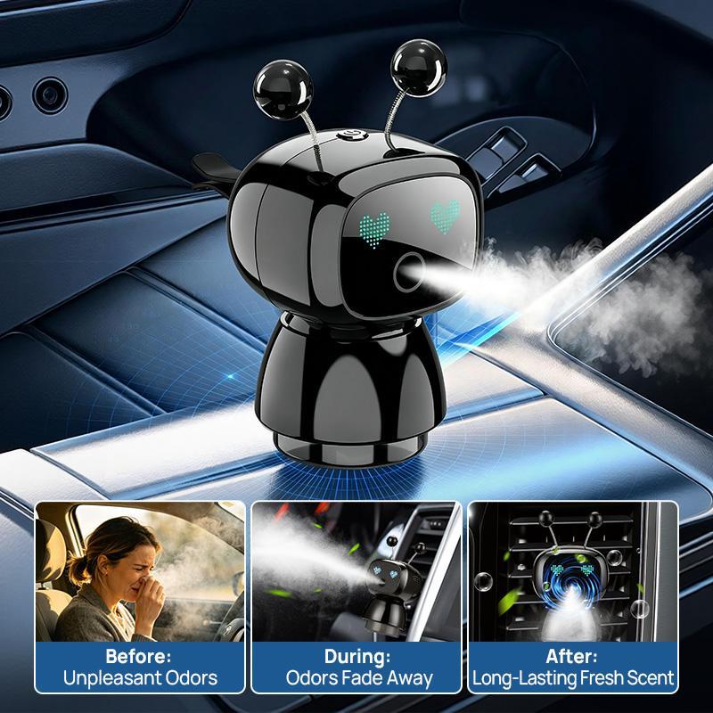 2026 V3 Upgrade Intelligent Robot Aromatherapy Car Diffuser - Auto Accessories for Cars, Aromatherapy Machine with Fine Spray, Fillable Design, 4-Gear Adjustment, Vibration Sensing, Large Capacity Long-Lasting Scent