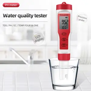 4 in 1 PH Meter PH/TDS/EC/Temperature Meter Digital Water Quality Monitor Tester for Pools Drinking Water Aquariums, Multi-Function, Water Testing