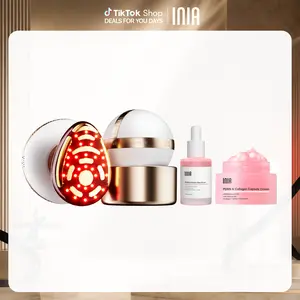 INIA SPHERA & PDRN Peptide Repair Skincare Bundle – RF & LED Anti-Aging Facial Device with EMS Microcurrent, Red Light & Cryo Cooling for Lifting & Firming, Plus Peptide Cream & Serum for Deep Repair & Hydration.,Mother's Day Special Gift