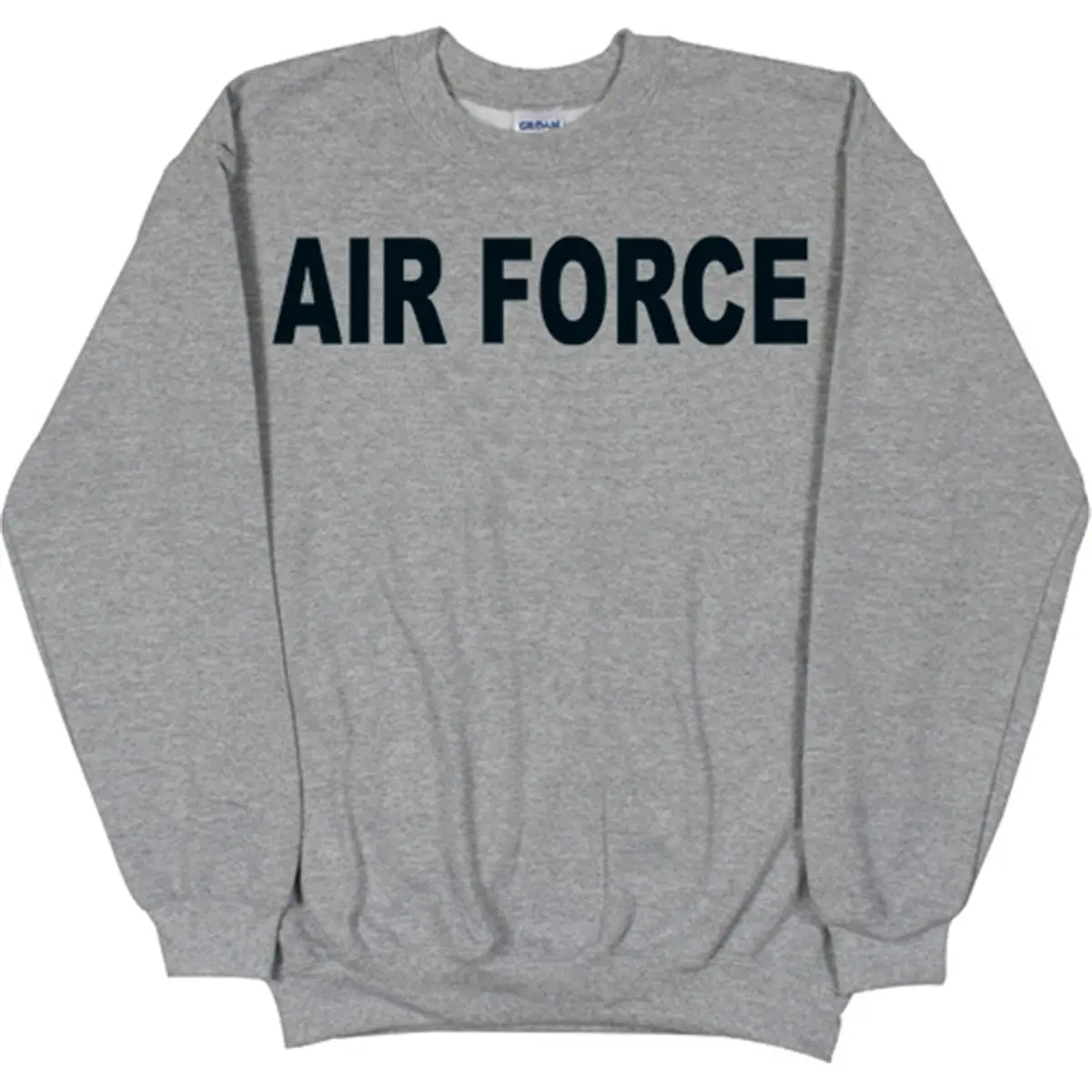 Fox Outdoor Men's Air Force Graphic Crewneck Sweatshirt, Soft Cotton Blend Fabric Pullover, Grey Casual Menswear Top, Tops, Round Neck, Polyester, 50% Cotton/Poly, Medium Size