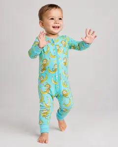 Bearly Bare Unisex Bamboo Viscose Footless Baby Zipper Onesie, Ultra-Soft Infant Pjs, Newborn Preemie Essentials, Banana Buddy Sleepwear