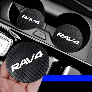 For Toyota RAV4 2Pcs Car Coaster Water Cup Bottle Holder Anti-slip Pad Mat Silica Gel Bottle Holder Pad Car Accessories