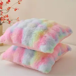 H&D Faux Rabbit Fur Throw Pillows (Cases sold separately) Hypoallergenic Indoor Decorative Pillows for Sofa Couch and Bed, Plush Soft Warm Bedding, Cute Gift for Girls and Women, Homey Vibe