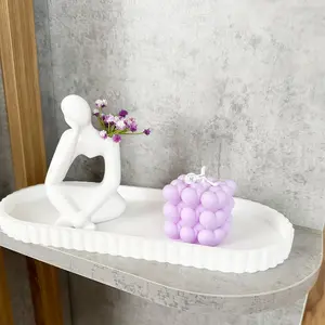 Bathroom Countertop Tray, Silicone Bathroom Countertop Organizer, Kitchen Sink Side Storage Tray, Home Organizer for Bathroom & Kitchen, Bathroom Accessory