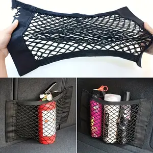 Car Trunk Storage Net Bag with Magic Tape, Car Tail Box Organizer, Vehicle Cargo Holder, Car Organizers, Car Organization Supplies, Fixed Gear for Car Accessories