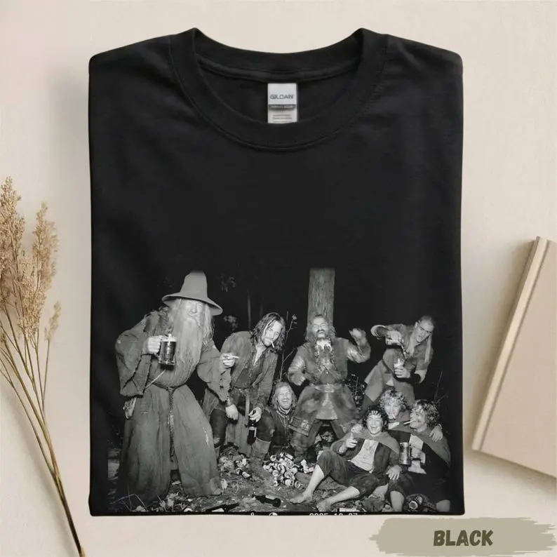 LOTR Fellowship Smoking Shirt, Funny Lord of the Rings Trail Cam Tee, Fantasy Movie Meme TShirt,  Graphic Tee