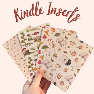 Cozy Reader Kindle Insert Set | Cottagecore Kindle Decor | Bookish Aesthetic for Kindle Paperwhite