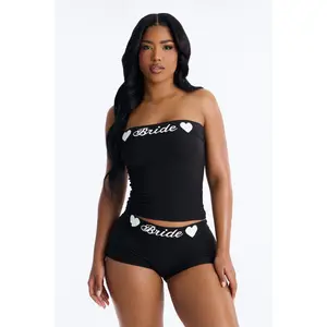 Let's Bach Bride PJ Tank & Short Set - Black/White