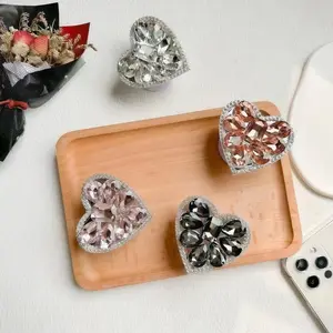 Creative Heart-Shaped Diamond Airbag Phone Holder - Cellphone Holder - Adhesive Telescopic Stand - Everyday Desktop Support Stand - Exquisite and Practical Gift