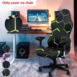 4-Piece Gaming Chair Cover Set, Cool Digital Print, Elastic Easy-To-Clean, Suitable for Computer and Lounge Chairs, Perfect Gift for Gamers