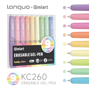 【Candy Set】LanGuo 9 Color Erasable Gel Pen Set, Heat-Erasable Beautiful Art Marker Pens for Drawing, Journaling, School Supplies Heavy Ink Capacity No-Smudge Coloring Pens for DIY & Bullet Journaling Retractable languo office student gift artist painting