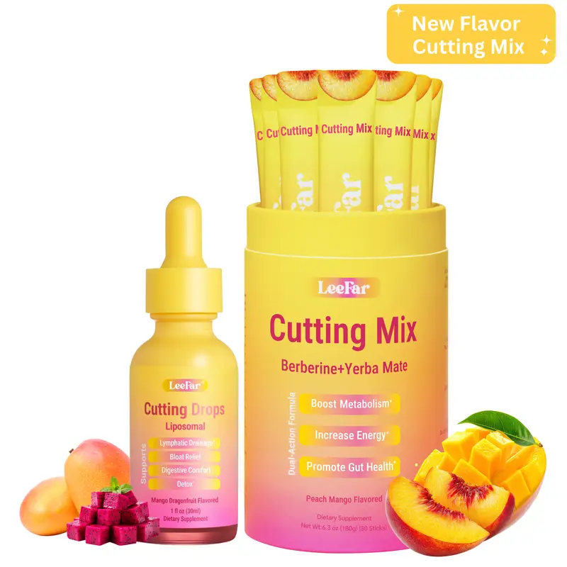 【Leefar Cutting Bundle】Leefar Cutting Mix| Peach Mango Flavor*1+Leefar Cutting Drops| Mango Dragonfruti *1
