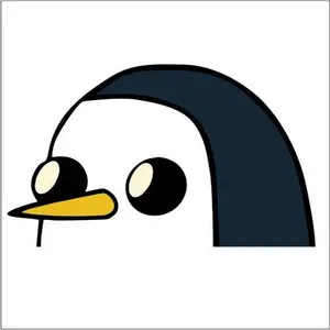 Gunter the Penguin Peeking sticker, Ideal for Laptop and Water Bottle Decor, anime sticker waterproof