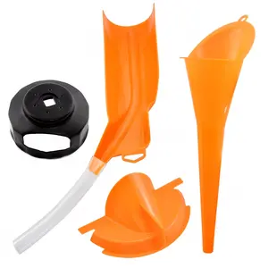 Orange Oil Change Funnel Set for Harley Touring Dyna Softail Sportster ABS Primary Fill Drain Funnel Kit