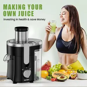 Juicer Machine 600W Centrifugal Juicer Extractor with Wide Mouth 3” Feed Chute for Fruit Vegetable,Easy to Clean,Stainless Steel