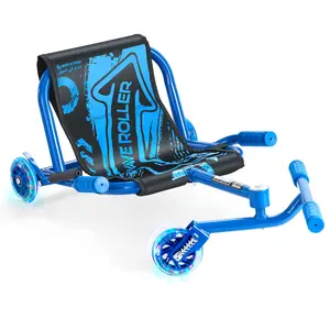 VEVOR Ride on Scooter, Load Capacity of 132 lbs, Swing Side-to-Side for Amazing Ride Powered by Zig-Zag Motion, Ride on Drifting Toy for Ages 4+, Rides on Any Hard Surface for Indoor & Outdoor, Blue
