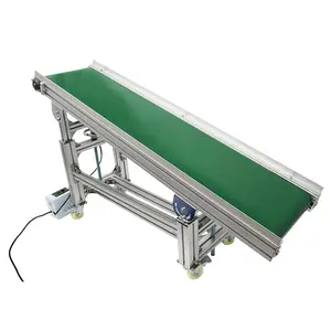 YOKOMA PVC Belt Conveyor - Industrial Transport Equipment - 59 inch Length - 12 inch Wide - Aluminium Alloy Frame - Green
