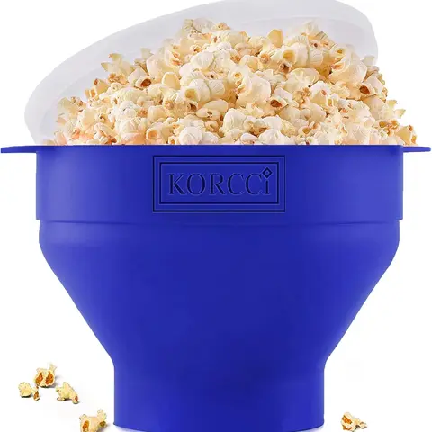 Silicone Microwave Popcorn Popper Bowl - BPA-Free, Collapsible Reusable Kitchen Gadget for Effortless Popcorn Making, Oil-Free Popping Keeps Snacks Light, Collapses Flat to Save Drawer Space for Home Use