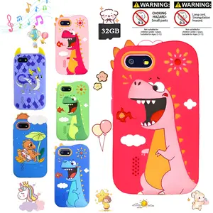 Kids Smart Phone Toy Dinosaur Series, 2.8” HD Touch Screen Dual Camera Selfie Toy Phone with 32GB SD Card, Game Learning 2 in 1 Multi-Function, Multi-Language, Long Battery Life, Cartoon Silicone Shockproof Case, Best Gift for Boys Girls Age 3-10