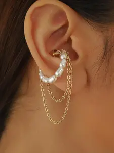 New Luxury Trendy Magnetic Pearl Fringe Ear Cuff, No Piercing, Unique and Versatile, High-End Fashion Accessory for All Seasons
