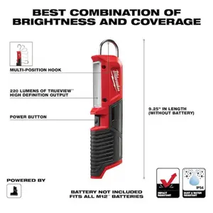 Milwaukee M12 12-Volt Lithium-Ion Cordless 220-Lumen LED Stick Light (Tool-Only)