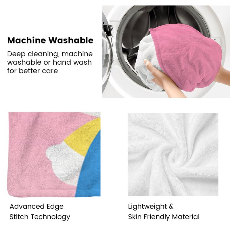 Sanrio Hello Kitty Blanket Soft Plush Throw with Iconic Red Bow and Blue Outfit for Cozy Home Decor Perfect for Bedrooms Living Rooms