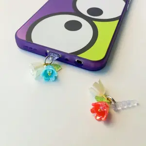 Flower Design Phone Dust Plug, 1 Count Cute Phone Charm for Type-C, Phone Accessories for Women & Girls, Mobile Phone Decoration Accessories