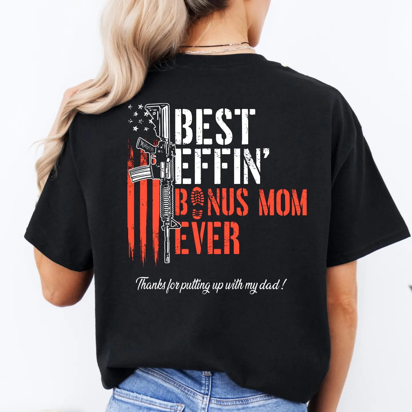 Effin’ Bonus Mom Ever Vint*ge T Shirt, Funny Stepmom Shirt, Mother's Day Gift, Bonus Mom Appreciation Tee, Unisex Crewneck Pullover Tee, Classic Streetwear