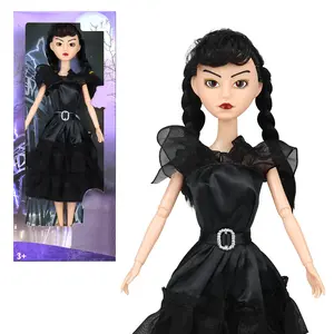 11.5'' Wednesday Doll, Black Dress and High Heels, Gift for Fans