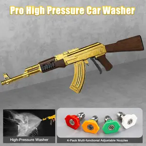 【New Version】Mr IRONSTONE High Pressure Washer with 3/8'' Quick Connector, Swivel Car Washer Toy with 5 Pressure Washer Nozzle Tips & charing Station & Filter, Men's Gift, Father's Day Gift