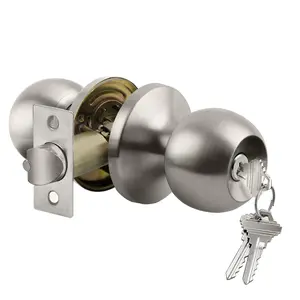 Standard Ball Door Interior, Door Knobs Interior, Door Knob with Lock & Key, Keyed Entry Door Locks for Entrance Bedroom Bathroom