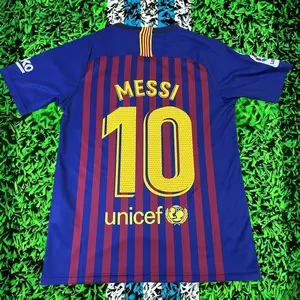 18-19 season home jersey red and blue short-sleeved No. 10 Messi football jersey