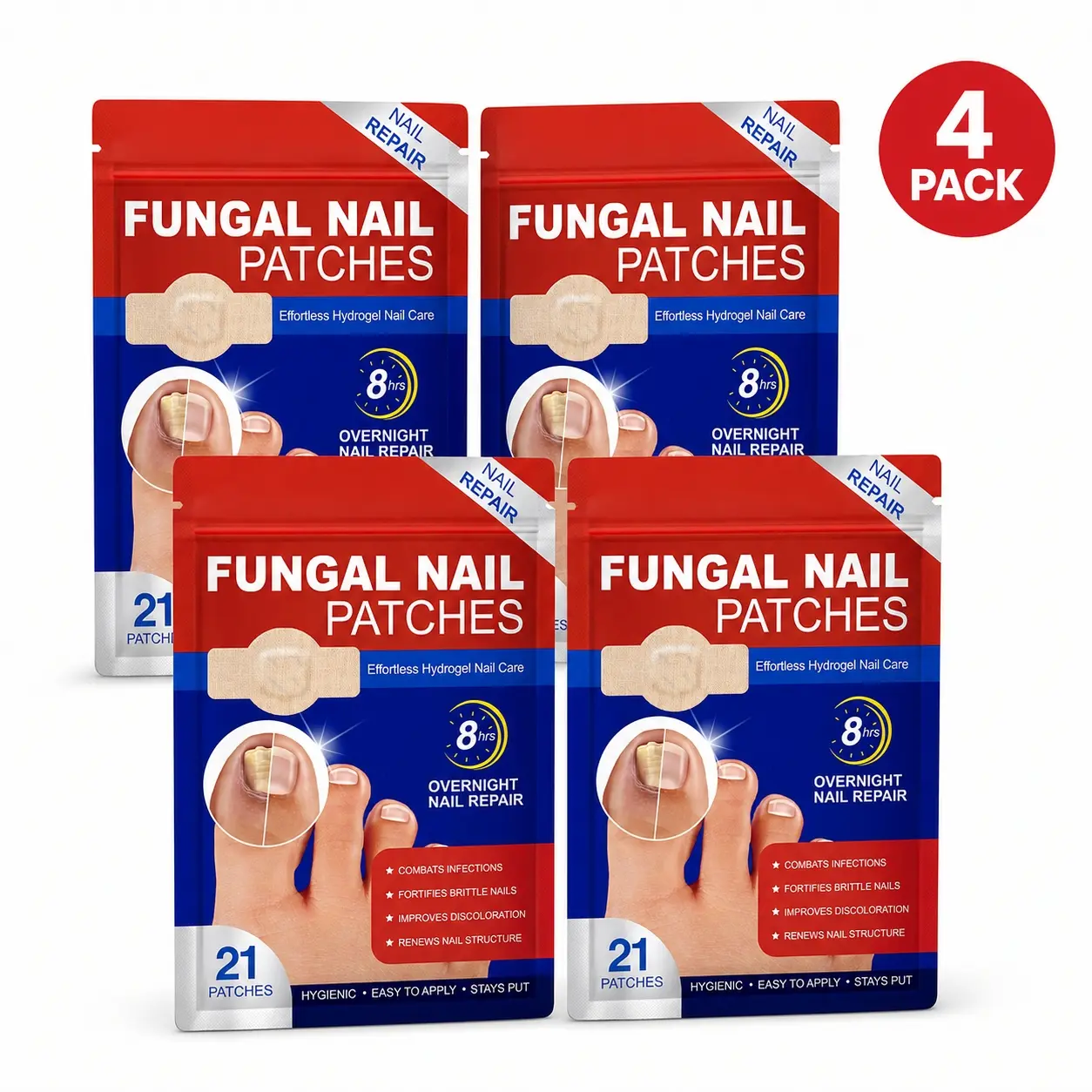 (84 Patches)- Nail Patches – Overnight Nail Care Support, Thin & Breathable Nail Stickers for Toenails & Fingernails（4 Pack ）