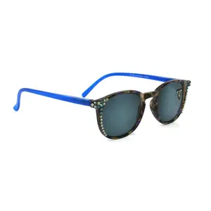 Maya, (Bling) (Sunglass Reader) (No Bifocal) 4 Women W (Black Diamond, Montana) Genuine European Crystals (Blue, Brown) NY Fifth Avenue