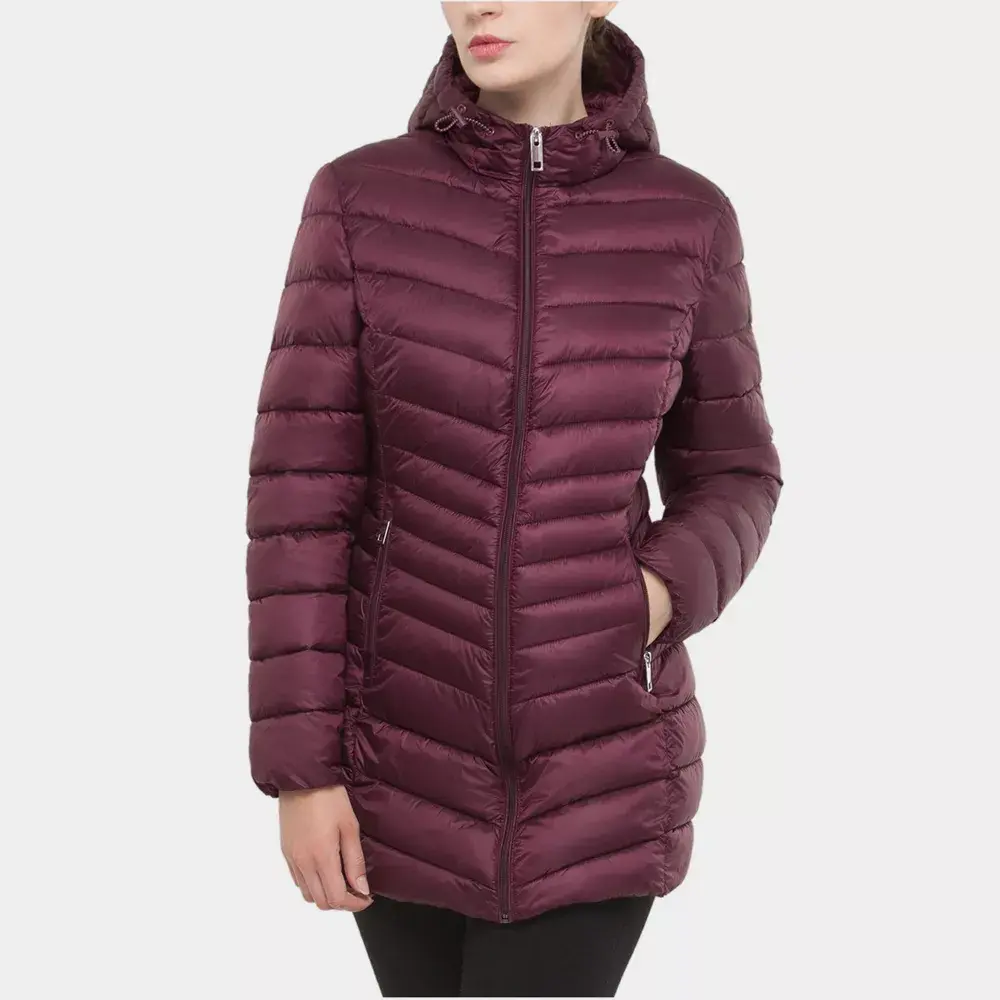 Rokka&Rolla Women's Light Long Coat Packable Puffer Jacket