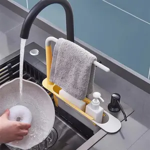Adjustable Expandable Sink Organizer Single Piece Retractable Design Practical Kitchen Towel Rack For Home Use
