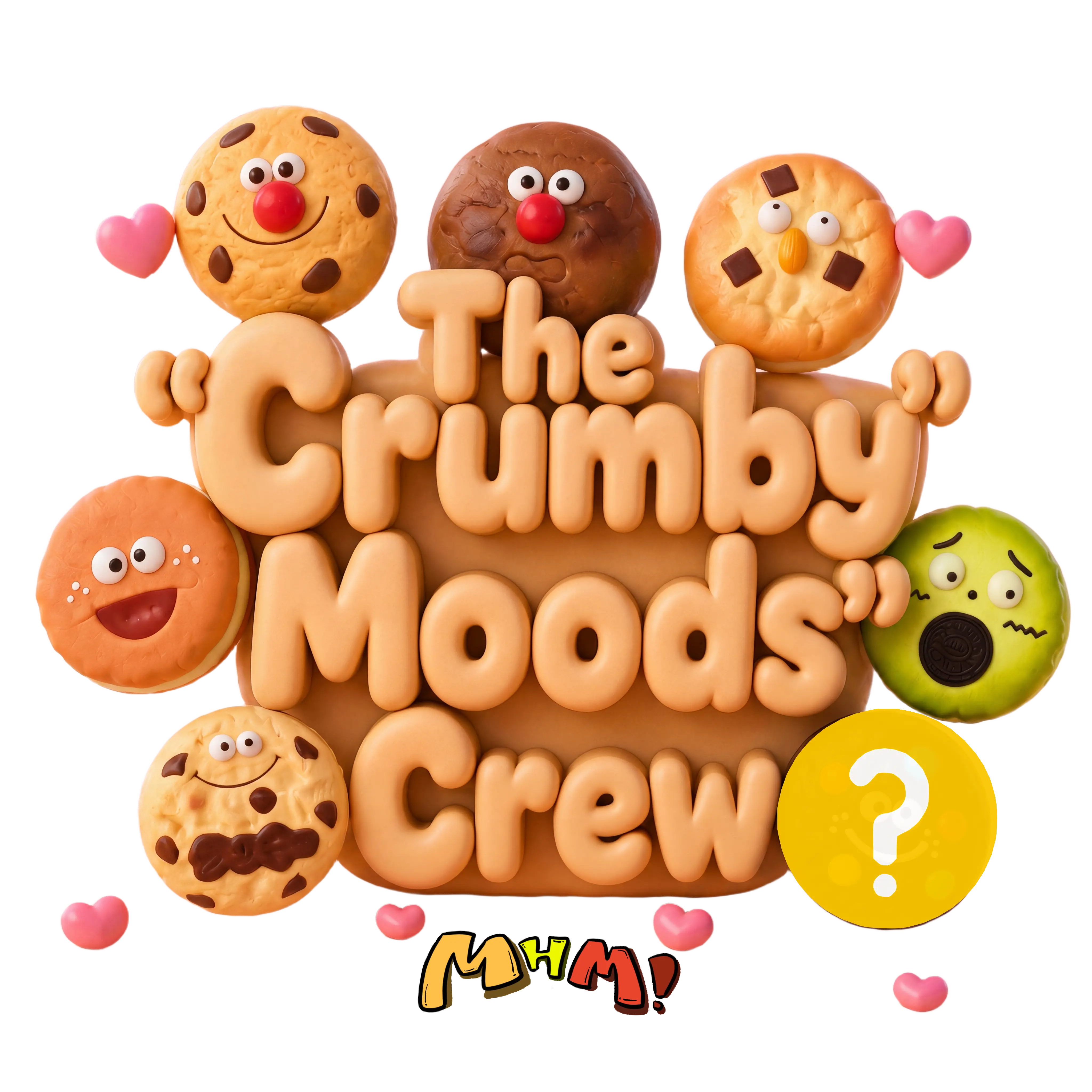 MHM Crumby Moods Cookie Squishy Blind Box, 7Designs (1 Secret Sugar Rush Chase 1/36), Slow RisingFood-Themed Stress Relief Toy, Random 1 Per Box, Giftfor Collectors