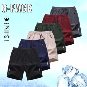 Men’s summer casual athletic shorts — lightweight, quick-drying, breathable, stylish, with reflective stripes and prints; knee-length shorts suitable for running, fitness training, and everyday wear.