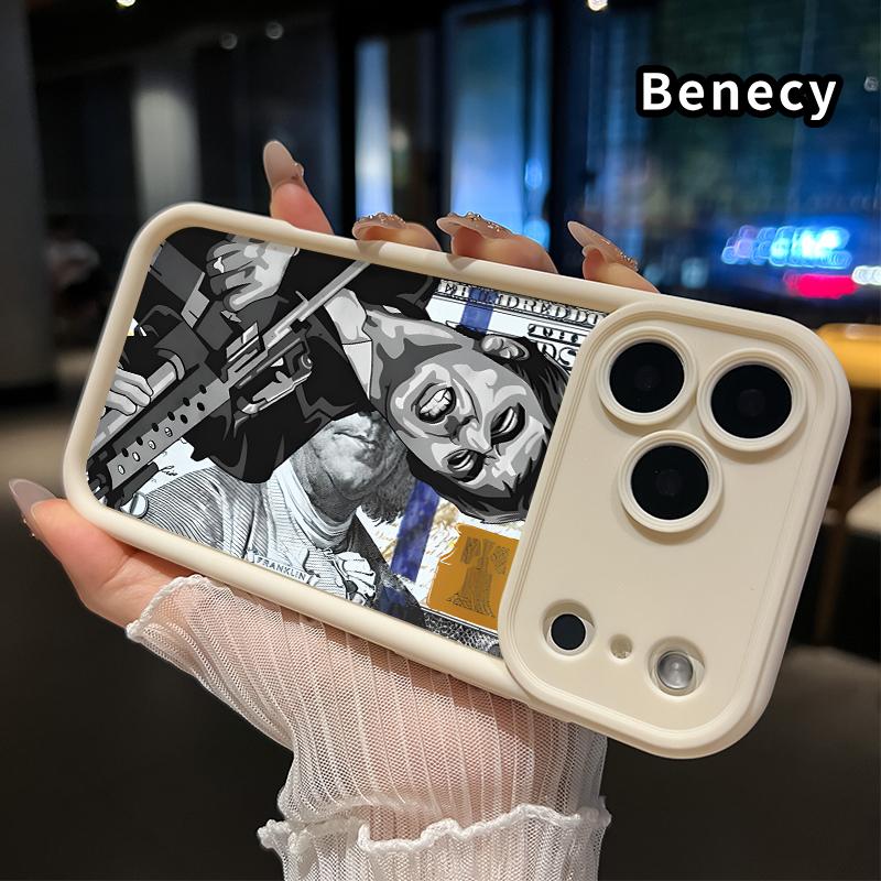 Creative Scar Face Painted Pattern Phone Case for iPhone 16 17 15 14 Pro Max 13 12 11 Air XR XS E Plus Shockproof Drop Protection Rugged Durable Silicone Cover Protective Smartphone Casing