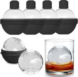 Ice Ball Molds for  - Set of 4 Round Makers with Lids for , , and Drinks