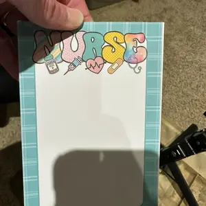 Blue border nurse notepad