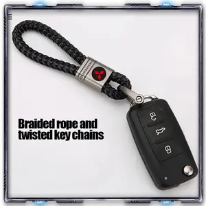New Car Accessories Handmade Leather Keychain for Mitsubishi Asx Lancer Pajero Outlander L200 Evo Lancer Ex, Stylish Automotive Accessory