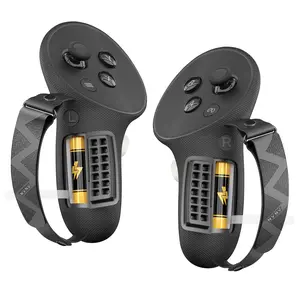 VR Controller Silicone Grip Covers - Anti-Throw Protection with Adjustable Wrist Strap, Easy Battery Access for Quest 3/3S VR Gaming Sessions