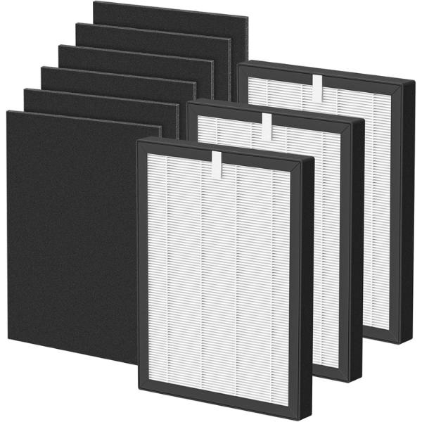 ProHEPA 9000 Replacement Filter Compatible with VEVA 9000 Air Purifiers, 2 Pack H13 True HEPA Premium HEPA Replacement Filters & 8 Activated Carbon Pre-Filters ProHEPA 9000 Replacement Filter Compatible with VEVA 9000 Air Purifiers, 2 Pack H13 True HEPA Premium HEPA Replacement Filters & 8 Activated Carbon Pre-Filters
