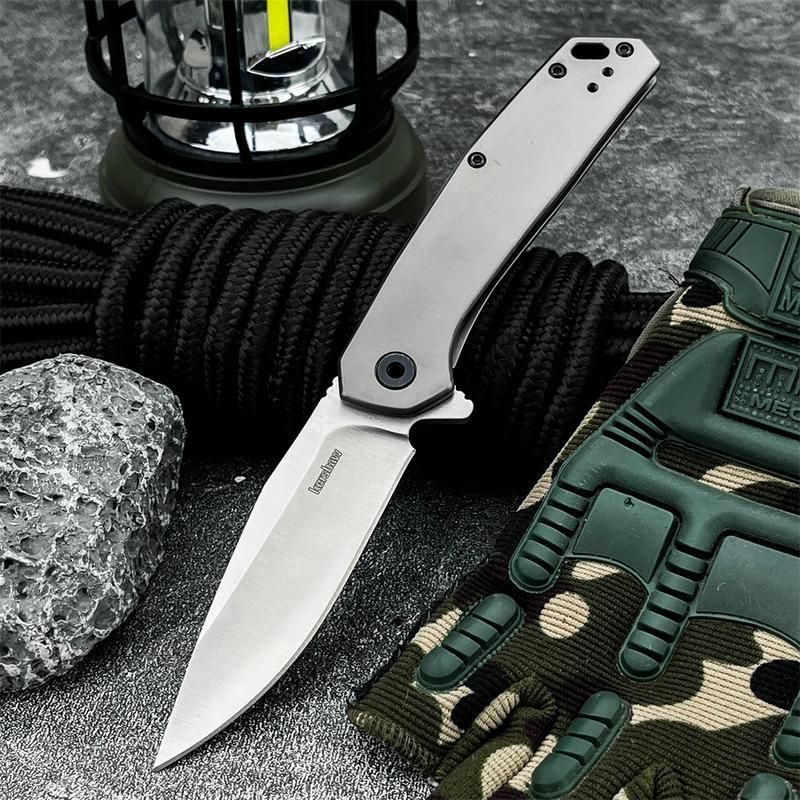 KS 3455, Black G10 Handlesandblasted flat blade,suitable for cutting diced meat in restaurants ,household fruit knives,peeling knife and Stone Washed Sharp Blade - Fruit Survival Set Men's Gift Mystery Edc Multi Tools