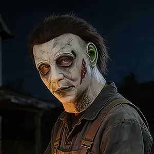 Terrifying Michael Myers mask, using a latex mask with hair, a role-playing prop for the 1978 Halloween massacre, lightweight and photo friendly party accessory, a unique holiday gift,#relaxation gift