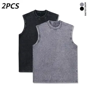 2PCS 100% Cotton Vintage Tank Tops, Men’s Summer Must-Have