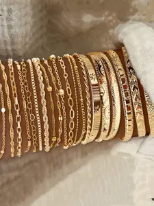 20pcs Set Elegant Women's Bracelets, High-Quality Iron, Versatile for Daily Wear and Gifts, Perfect Accessory for Any Occasion