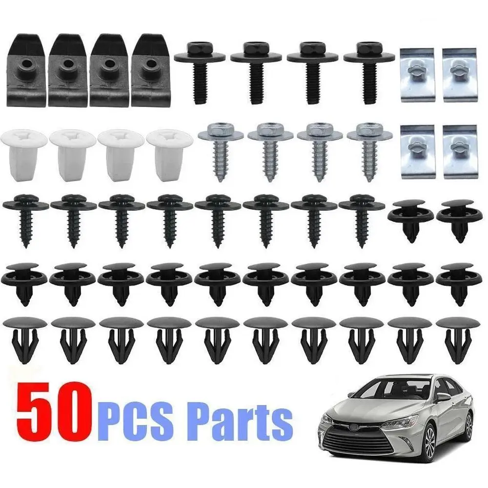 M6 Body Bolt & U-Nut Clip Kit 50Pcs, Zinc Coated Anti-Corrosion Fasteners, Ideal DIY Repair Parts for Splash Shield, Bumper & Fender Restoration