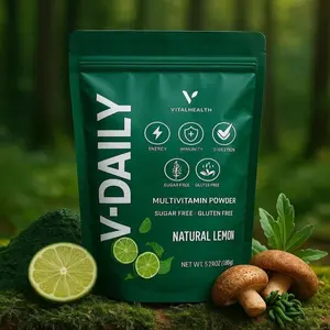 Vital Health V-DAILY Natural Lemon Flavor Multivitamin Powder 5.29 oz Sugar Free Gluten Free Energy Immunity Digestion Support